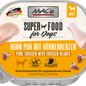 MAC's DOG Huhn pur mit Hühnerherzen 150g Schale