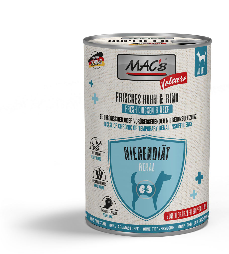 MACs Dog Vetcare Nierendiät Huhn & Rind
