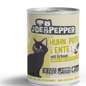Joe & Pepper Cat Huhn, Pute & Ente mit Erbsen