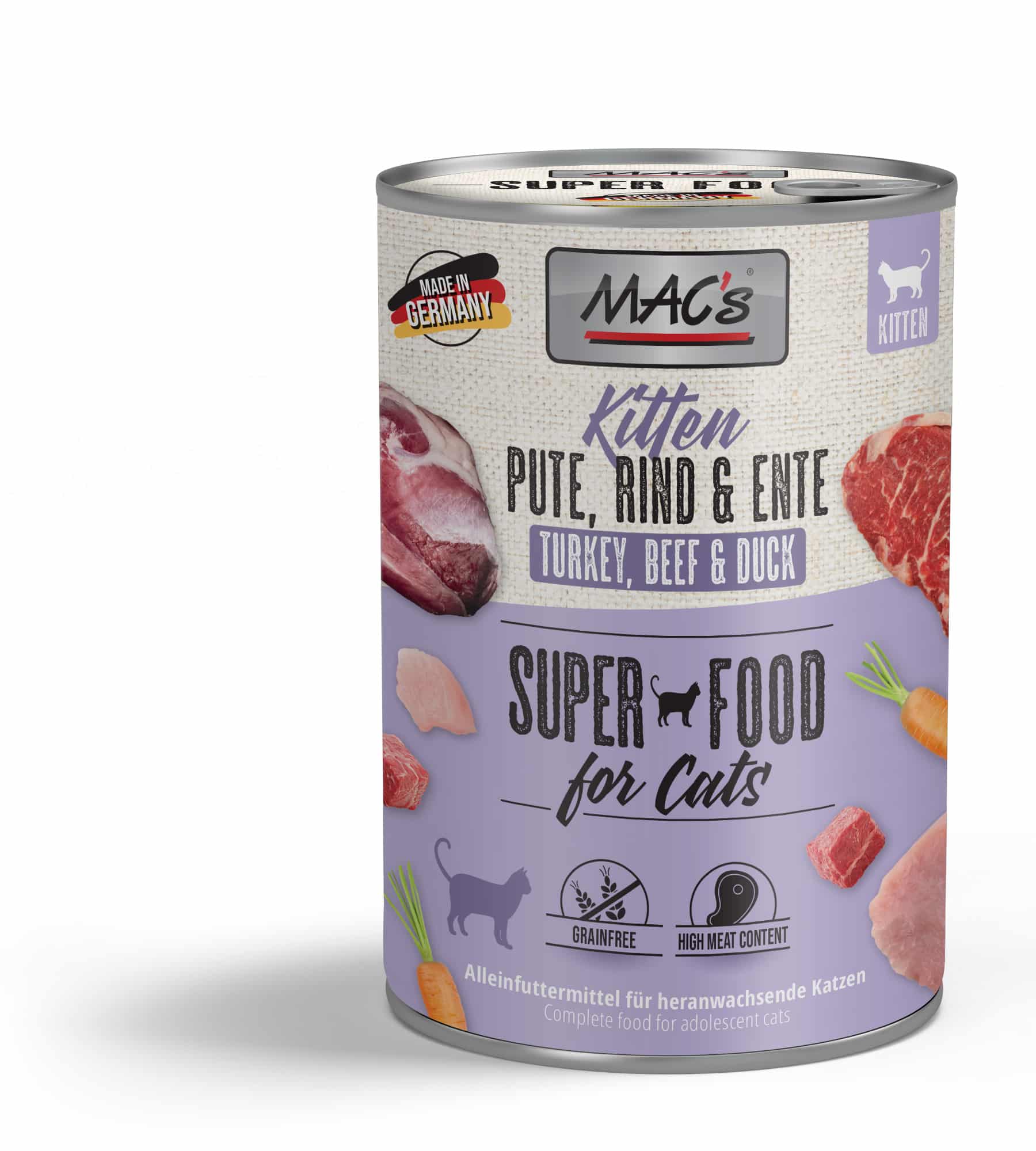 Macs Cat Kitten Pute, Rind und Ente