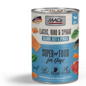 MAC's Dog Lachs, Rind & Spinat