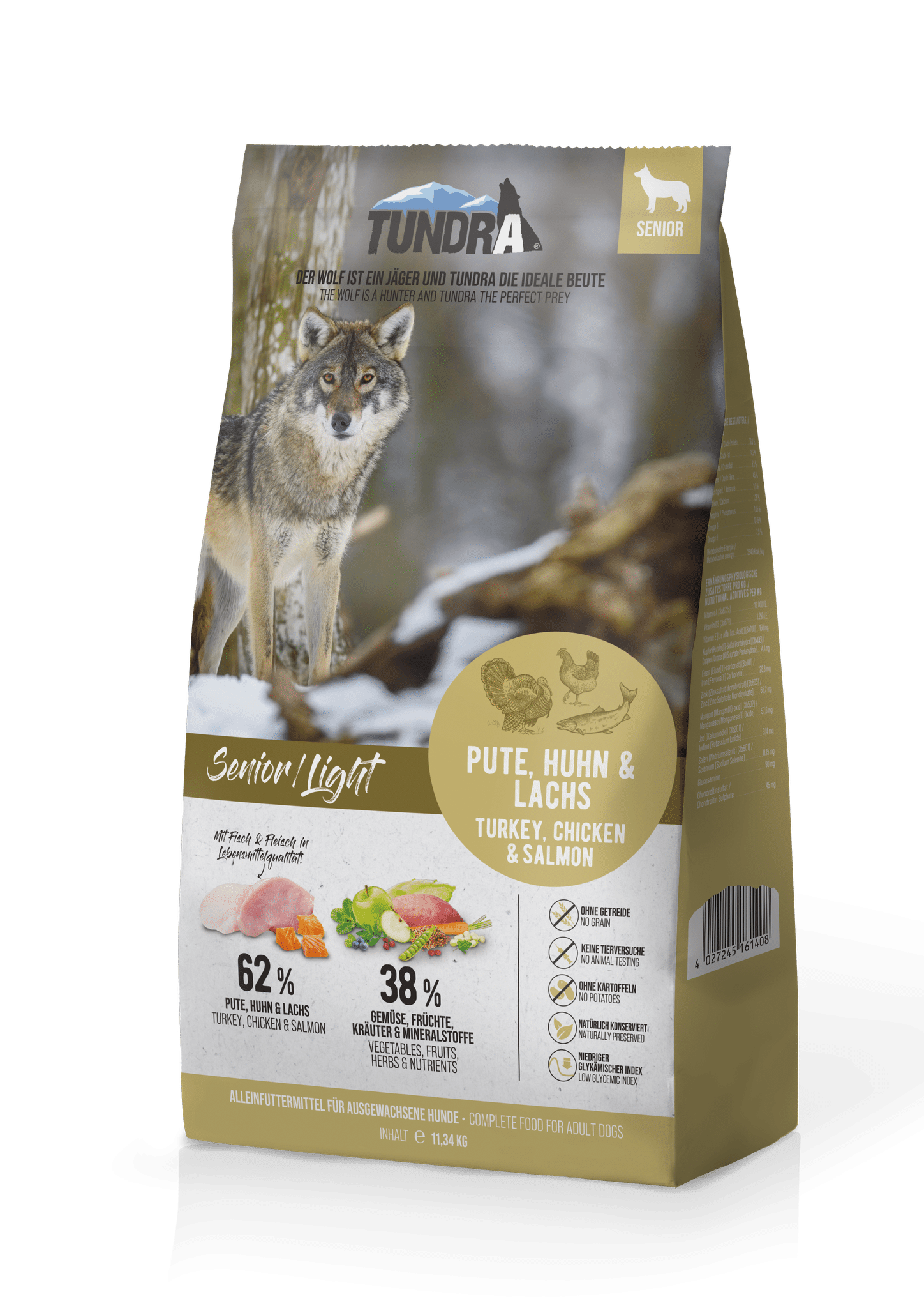 Tundra Dog Senior/Light Pute, Huhn & Lachs