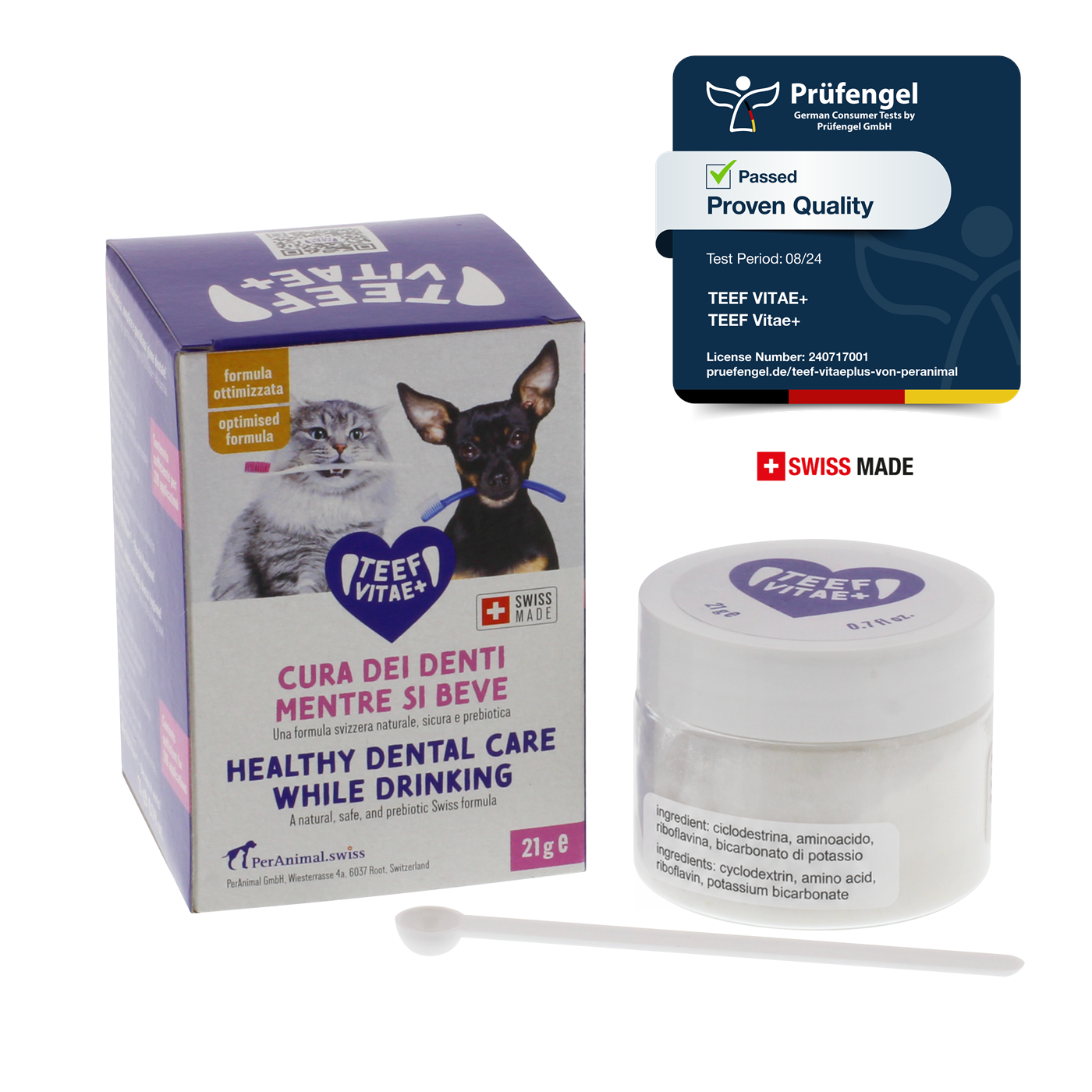 TEEF Vitae+ 21 g: confezione con sigillo Prüfengel