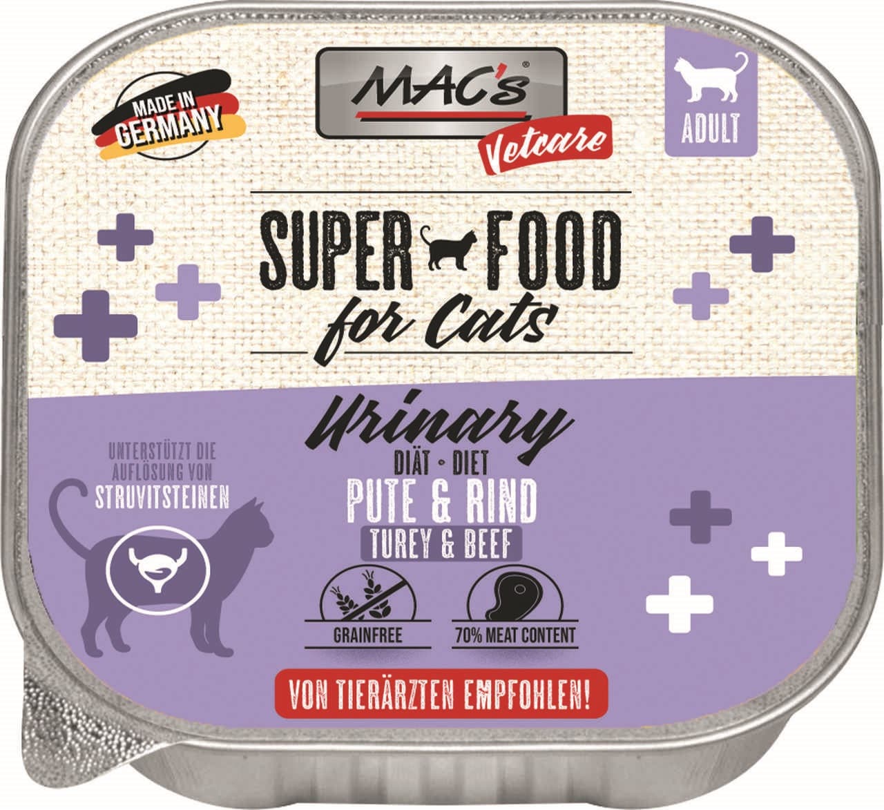 Mac's CAT Vetcare Urinary Pute und Rind 100g